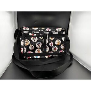 LeSportsac Disney Minnie Mouse Through The Years Black Crossbody  Purse RETIRED